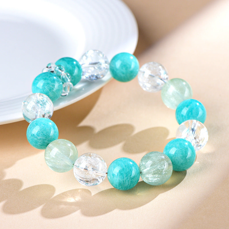 FAITH Glacia | Amazonite & Green Fluorite Beaded Bracelet