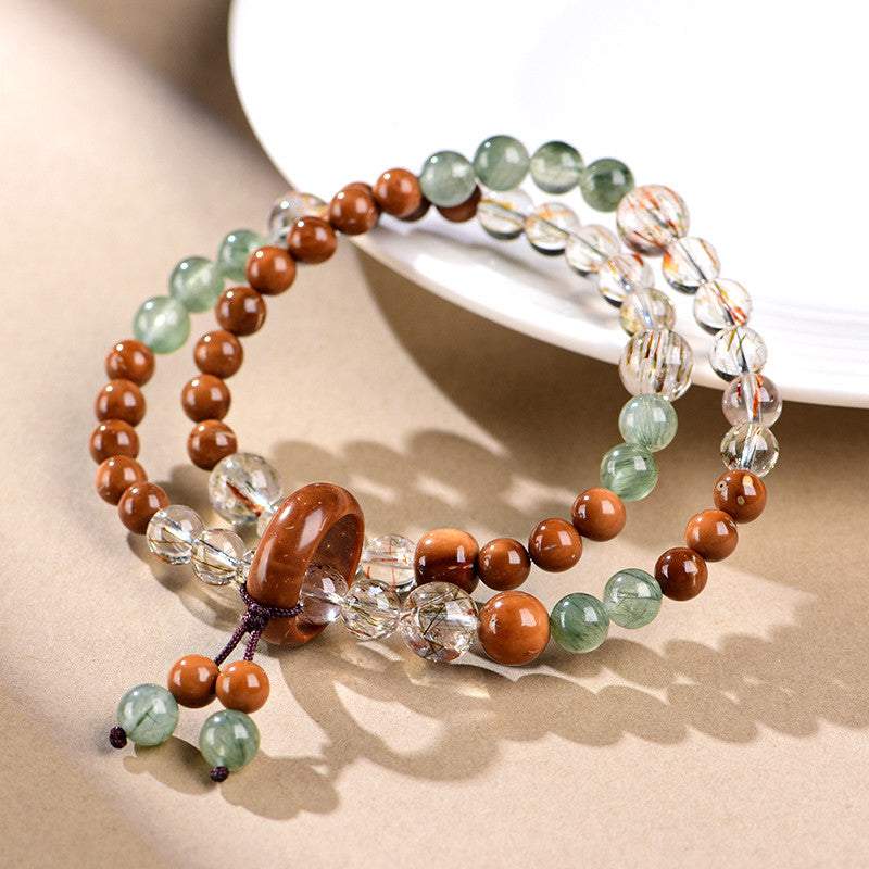 FAITH Sylvan | Super Seven & Botanical Kuka Double-Wrap Bracelet