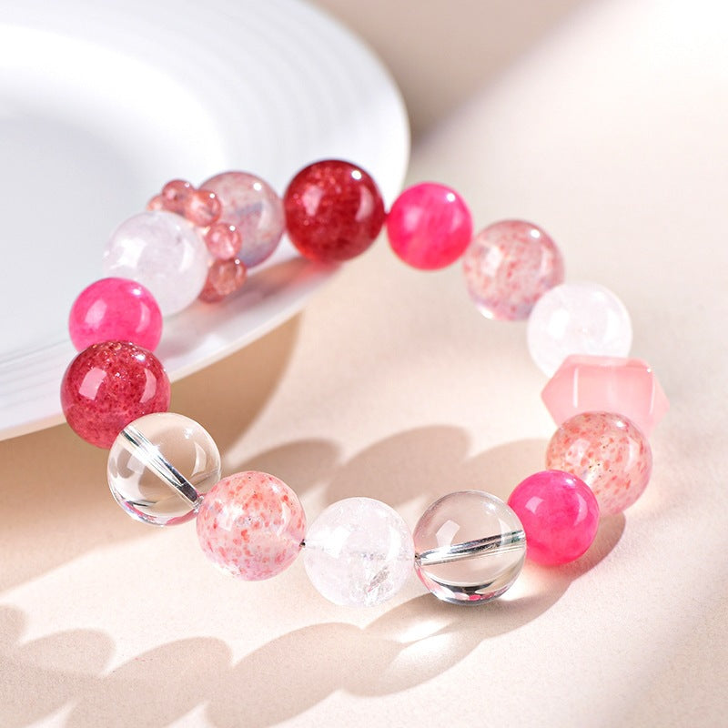 FAITH Allure | Strawberry Quartz & Rhodonite Beaded Bracelet