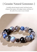 FAITH Twilight | Labradorite & Silver Obsidian Beaded Bracelet